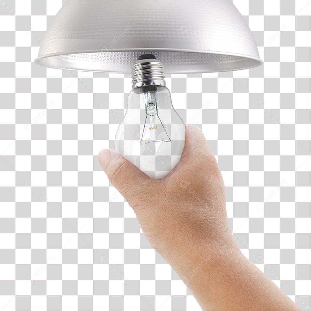 Mão Segurando Lâmpada PNG Transparente