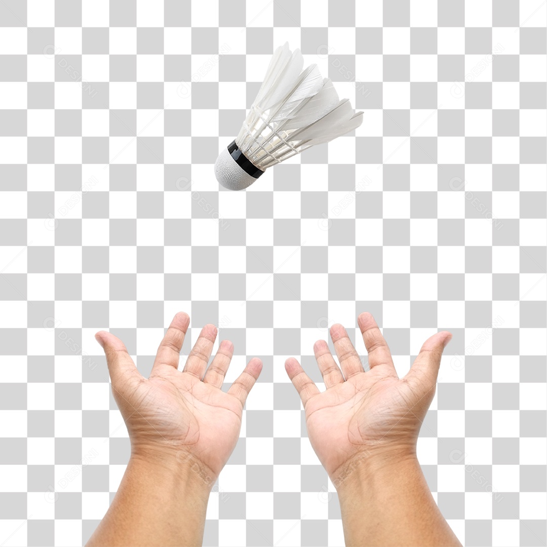 Mão Sovando Peteca PNG Transparente