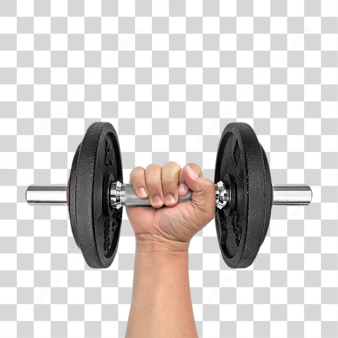 Mão Segurando Halter PNG Transparente