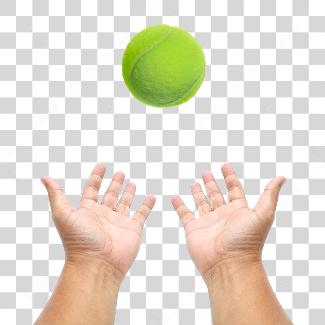 Mão Segurando Bola de Tênis PNG Transparente