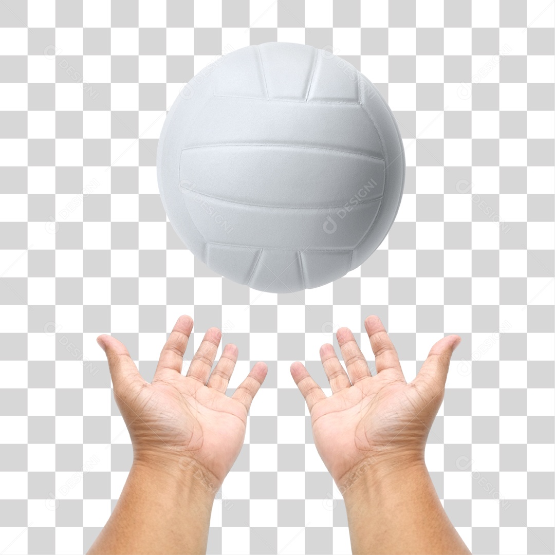 Mão Segurando Bola de Vôlei PNG Transparente