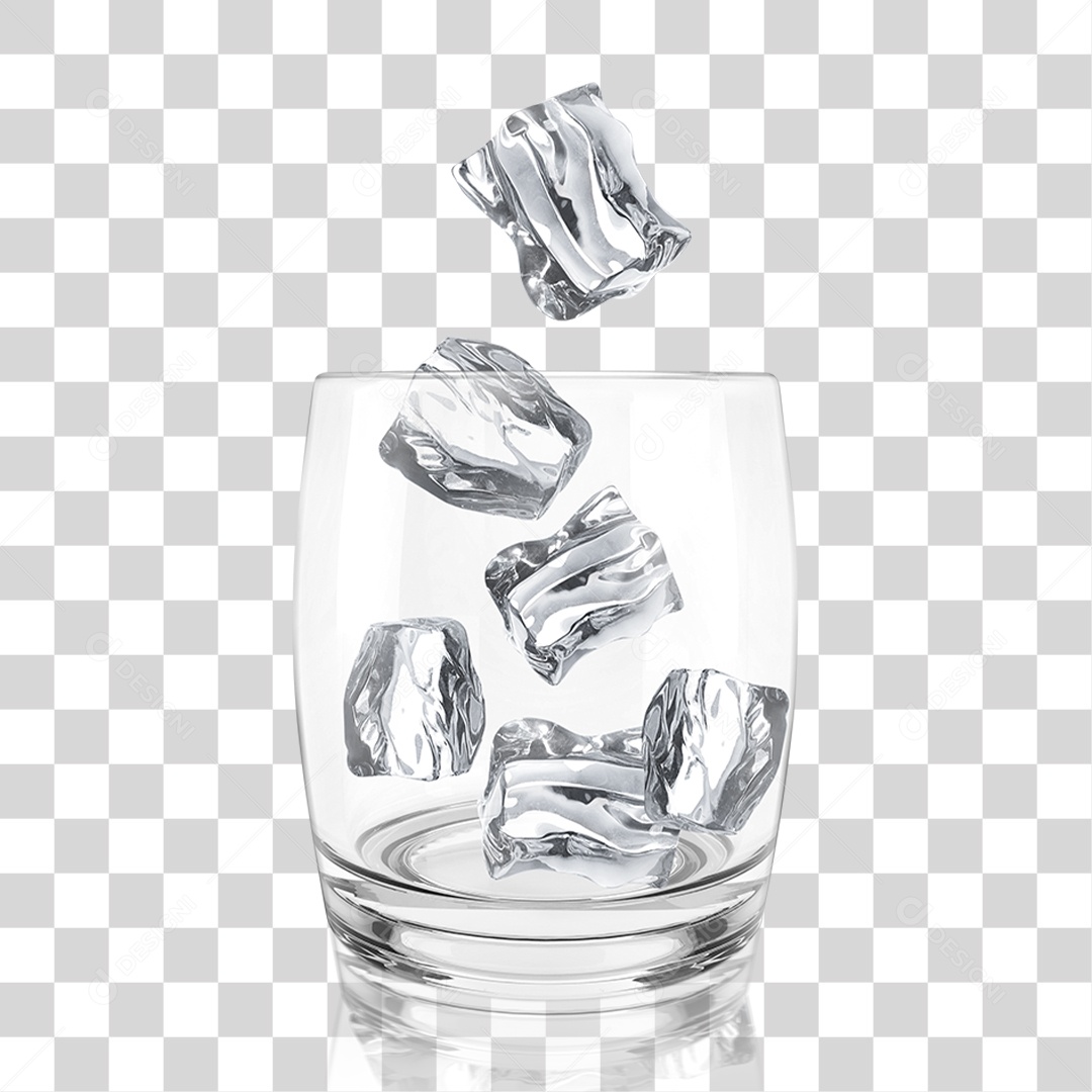 Copo com Gelo PNG Transparente