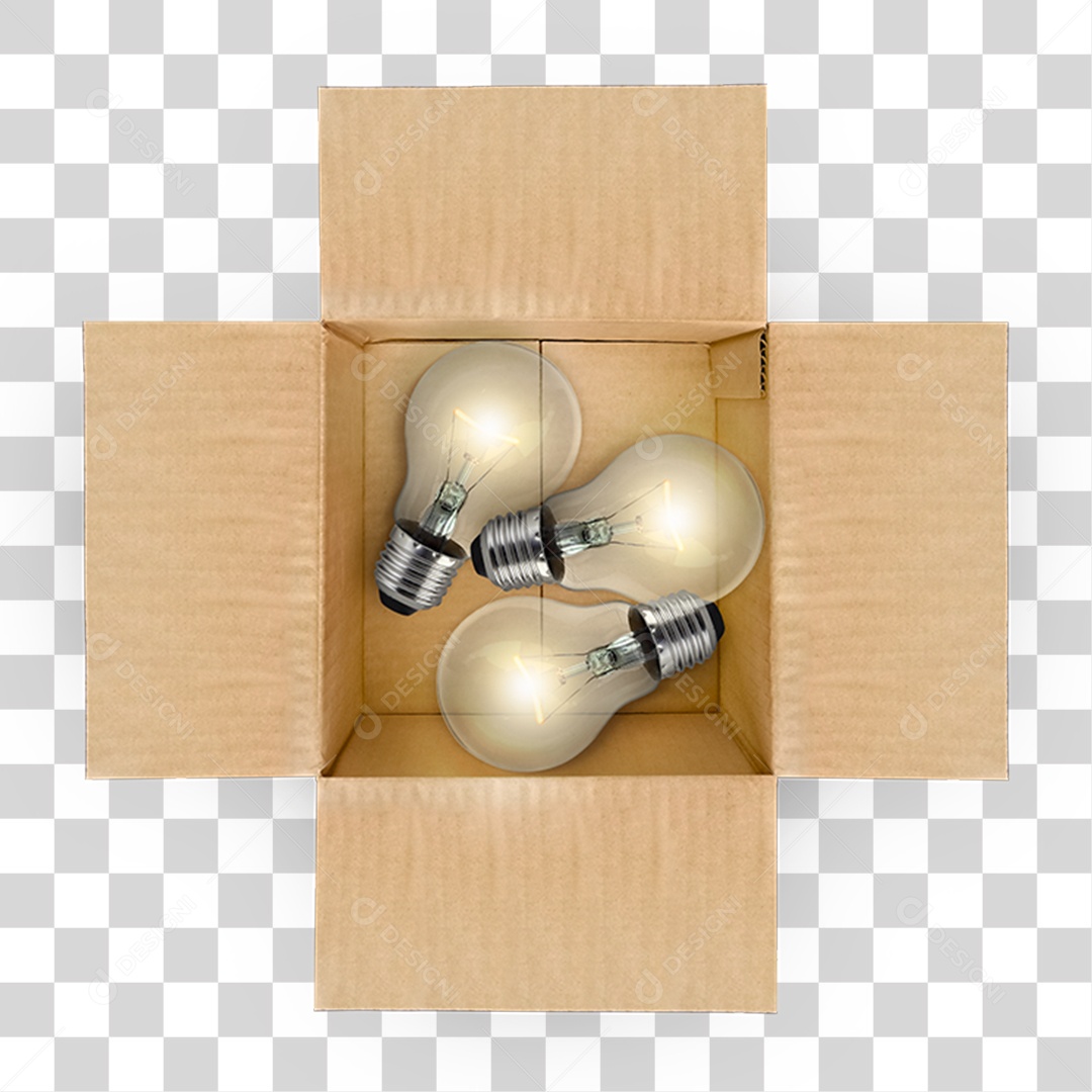 Caixa com Lâmpada PNG Transparente