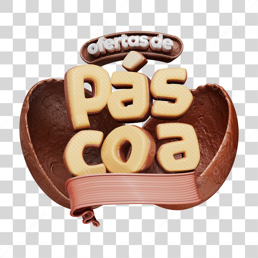 Selo 3D Ofertas de Páscoa PNG Transparente