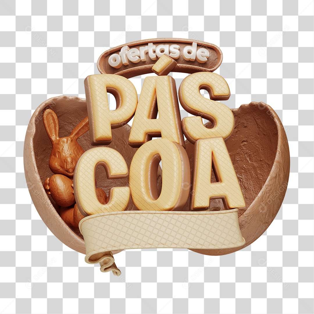 Selo 3D Ofertas de Páscoa PNG Transparente