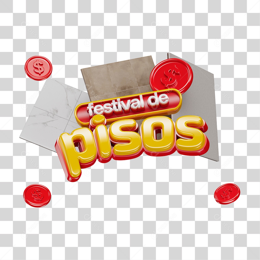 Selo 3D Festival de Pisos PNG Transparente