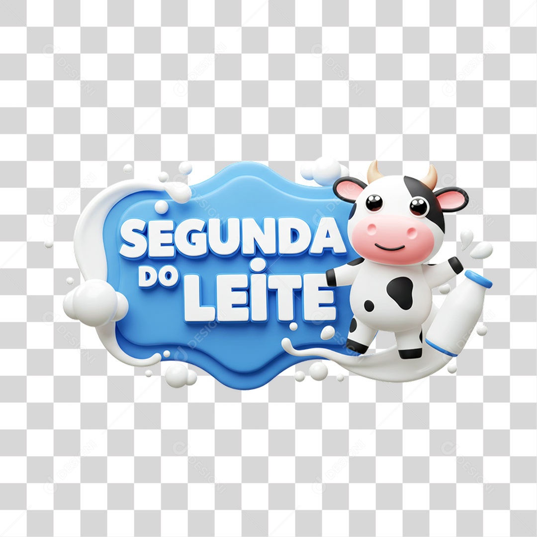 Selo 3D Segunda do Leite PNG Transparente