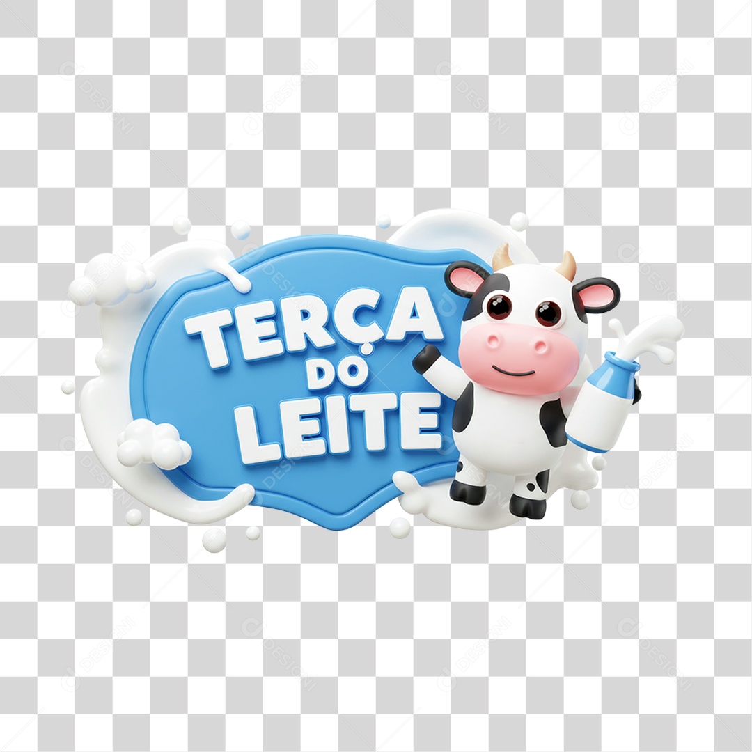 Selo 3D Terça do Leite PNG Transparente