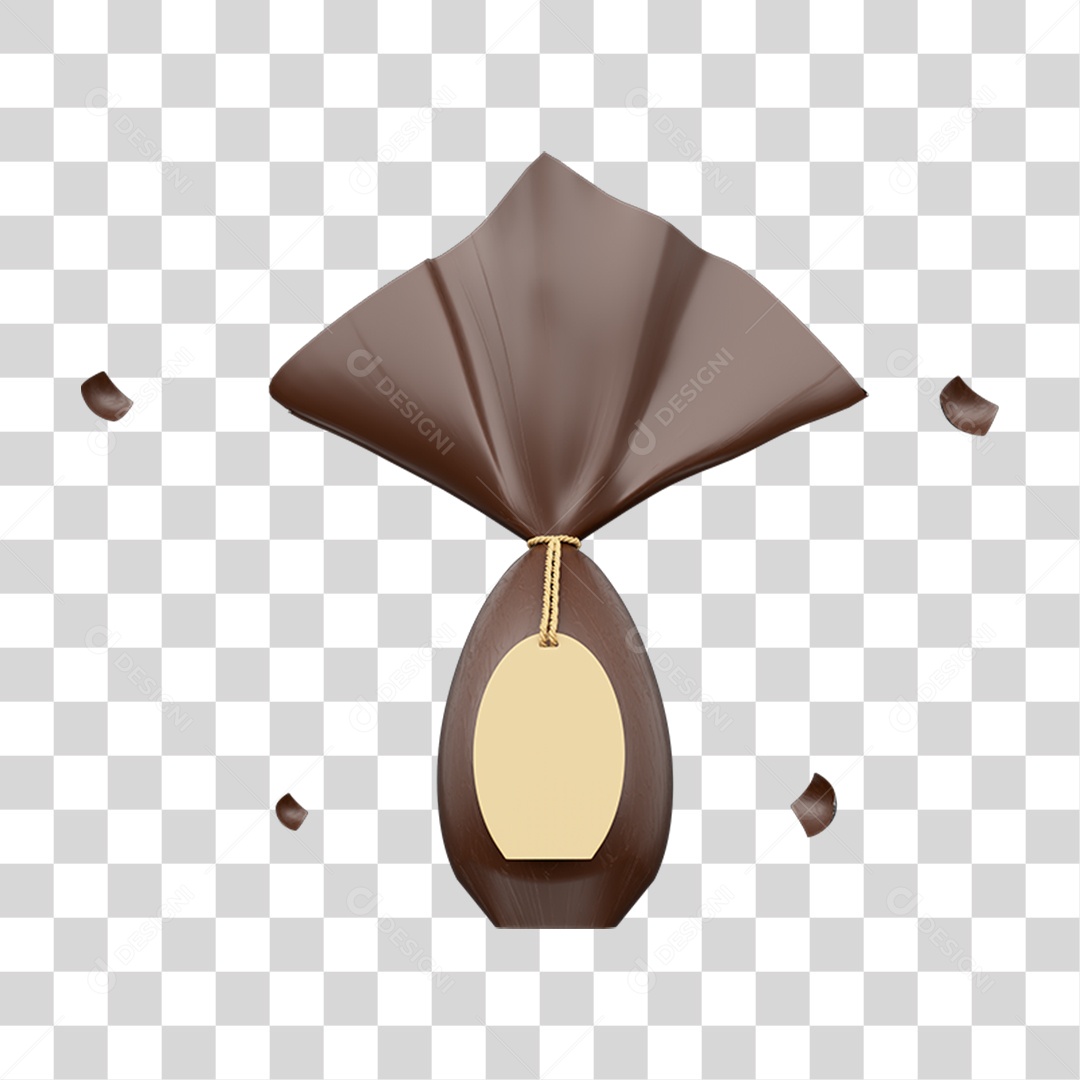 3D Transparent Chocolate Egg PNG Element