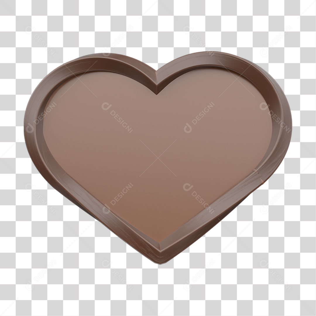 Elemento 3D Coração de Chocolates PNG Transparente