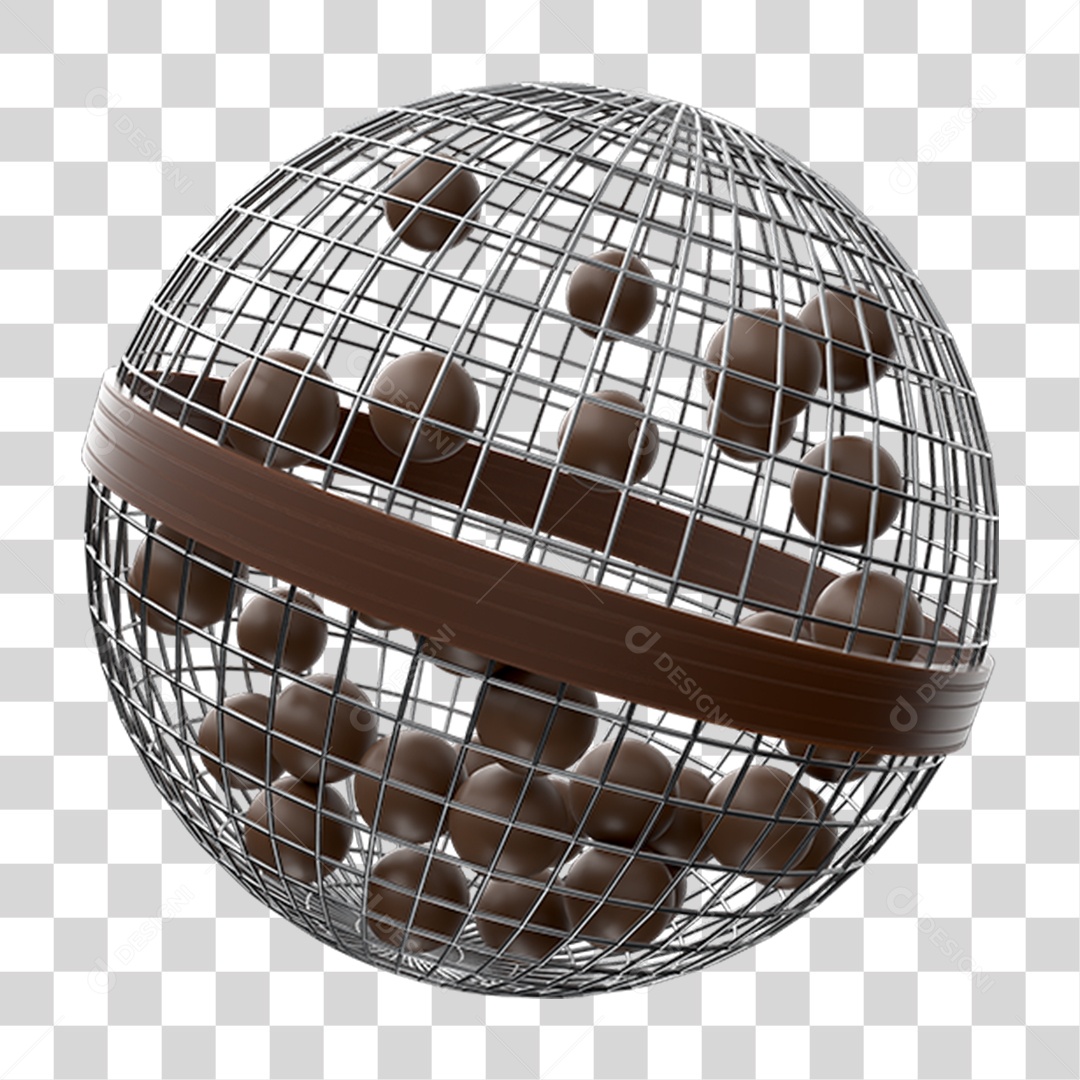 Elemento 3D Globo com Chocolates PNG Transparente