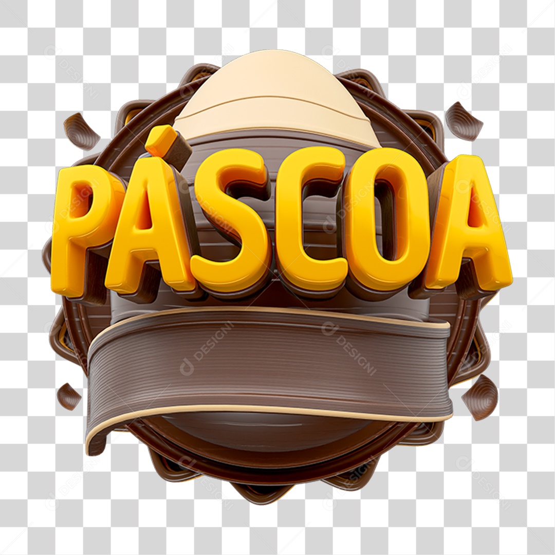 Selo 3D Páscoa PNG Transparente
