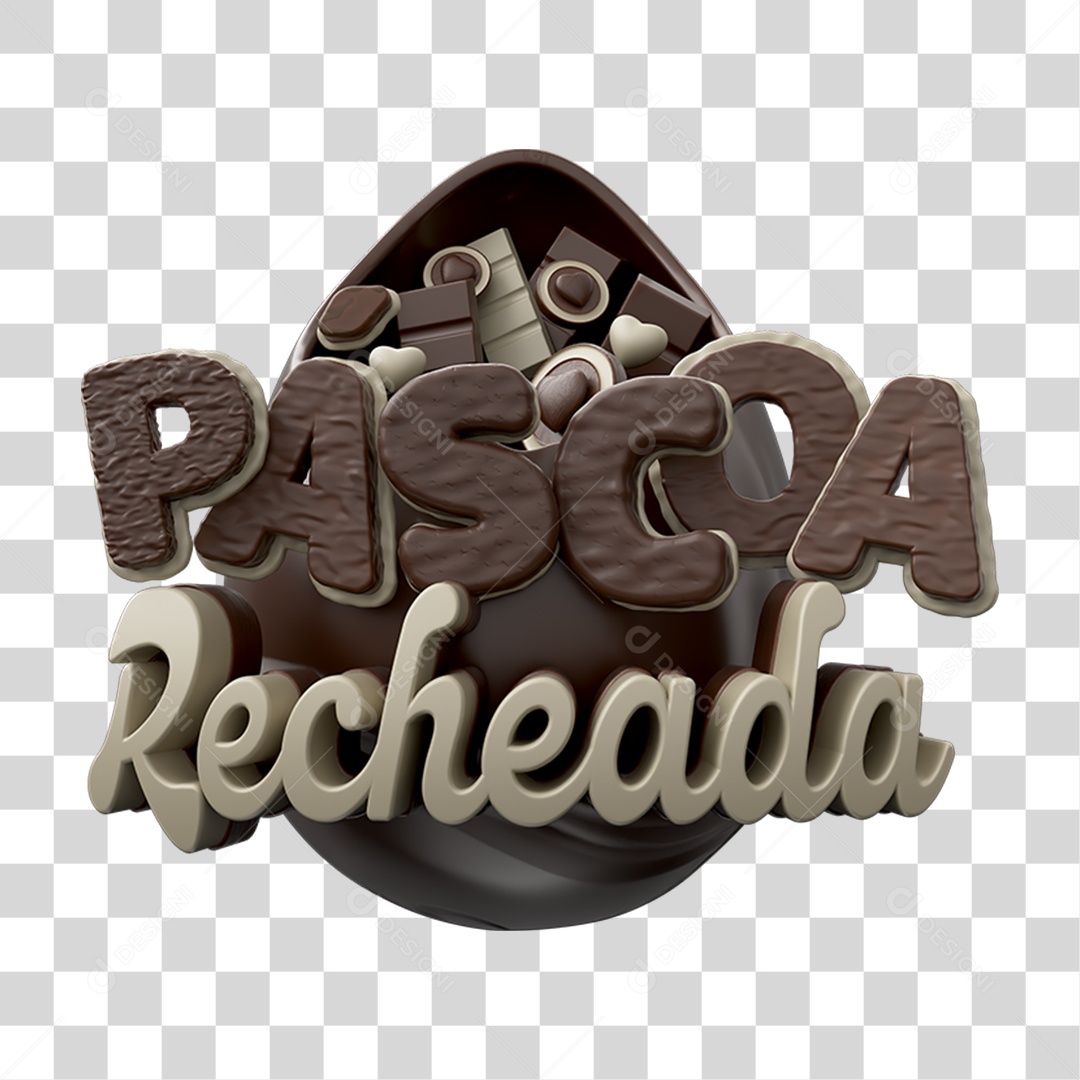Selo 3D Páscoa Recheada PNG Transparente