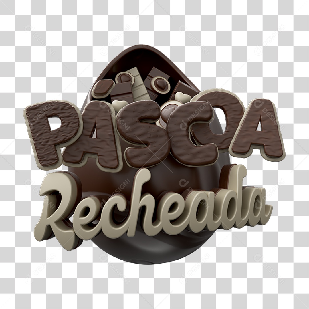 Selo 3D Páscoa Recheada PNG Transparente