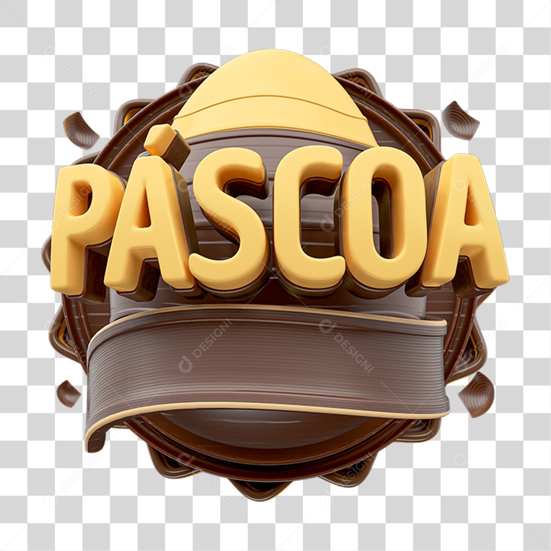 Selo 3D Páscoa PNG Transparente