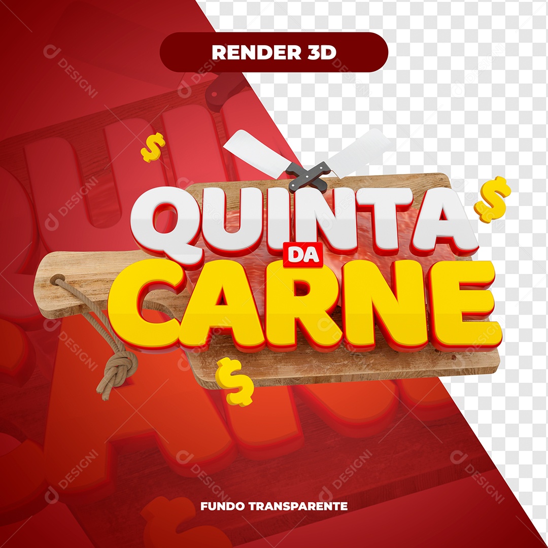 Quinta da Carne Selo 3D para Composição PSD