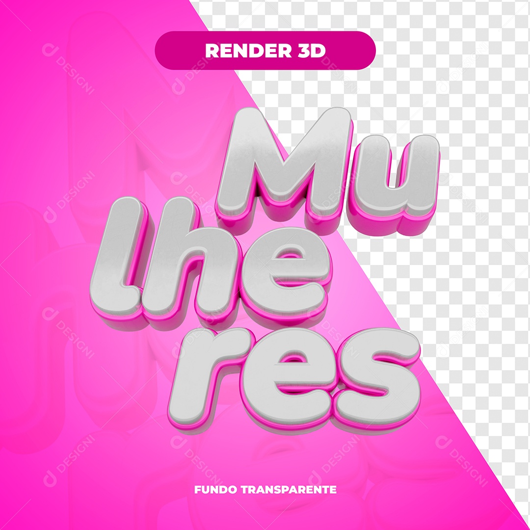 Texto 3D Mulheres Para Composição PSD