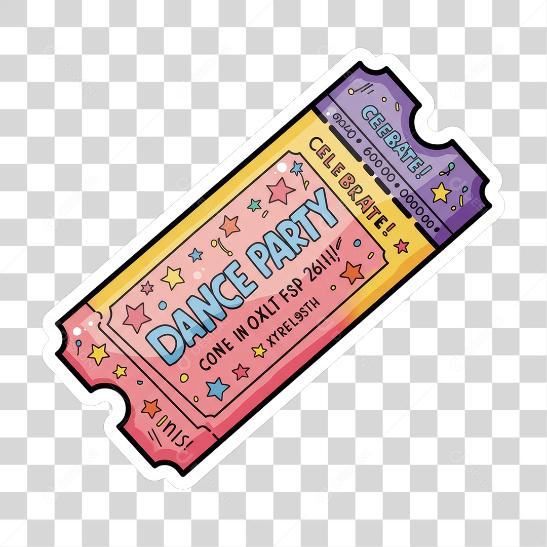 Sticker Emojis Ticket PNG Transparente