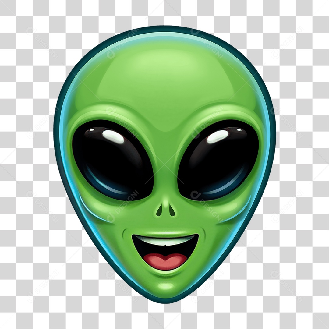 Sticker Emojis Alien PNG Transparente