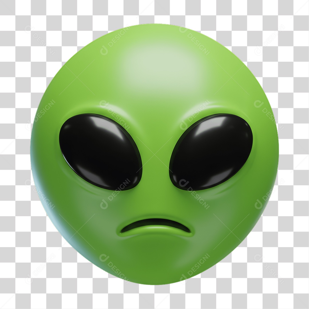 Sticker Emojis Alien PNG Transparente