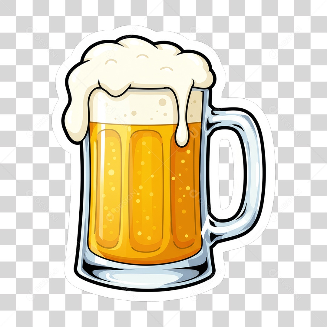 Sticker Emojis Copo de Cerveja PNG Transparente