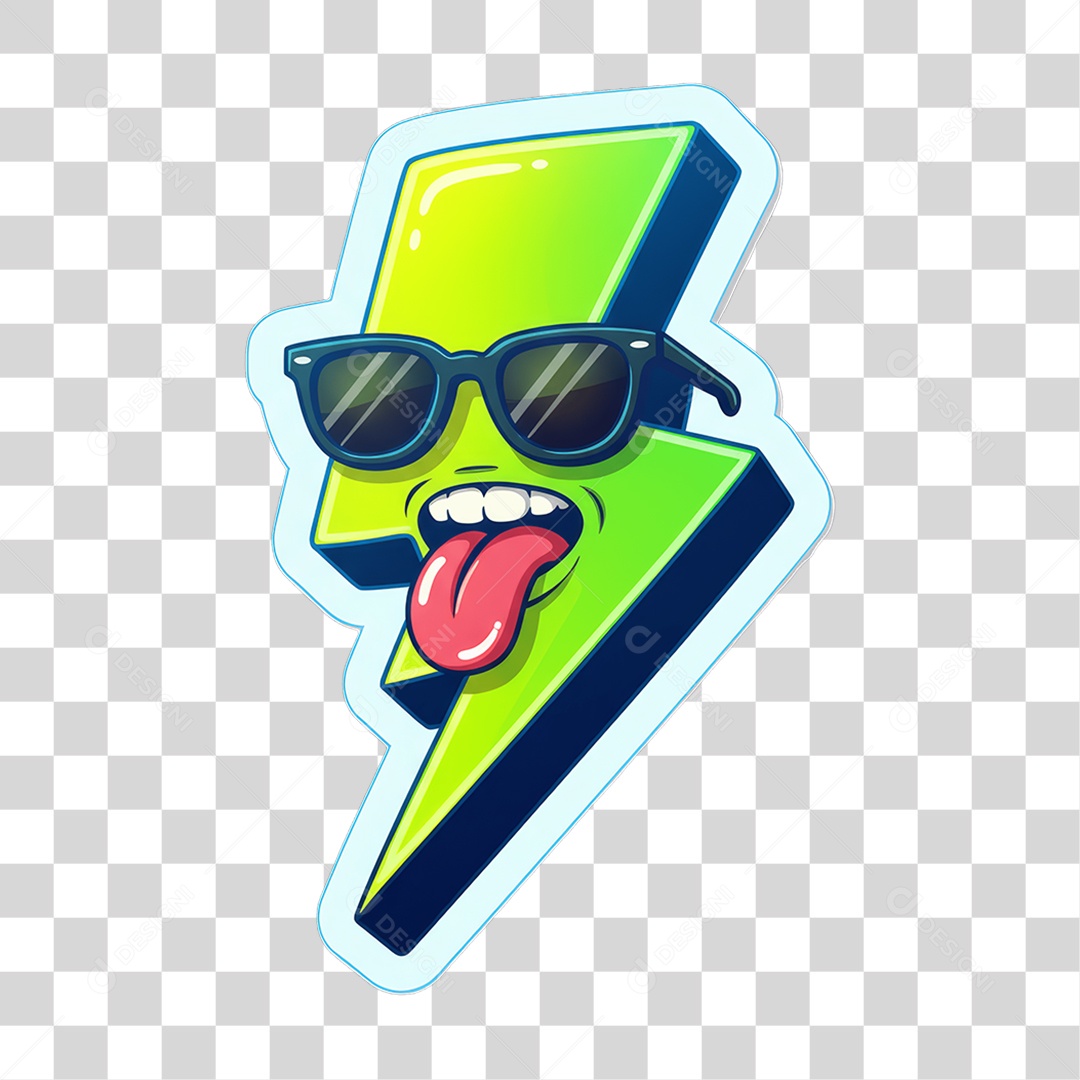 Sticker Emojis Raio PNG Transparente