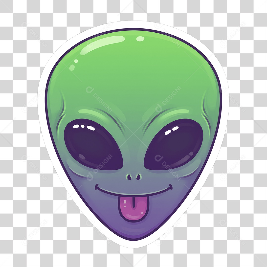 Sticker Emojis Alien PNG Transparente
