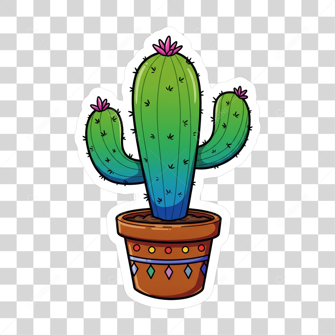 Sticker Emojis Cacto PNG Transparente