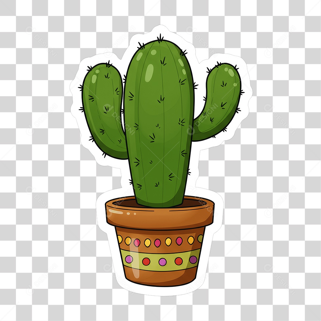 Sticker Emojis Cacto PNG Transparente