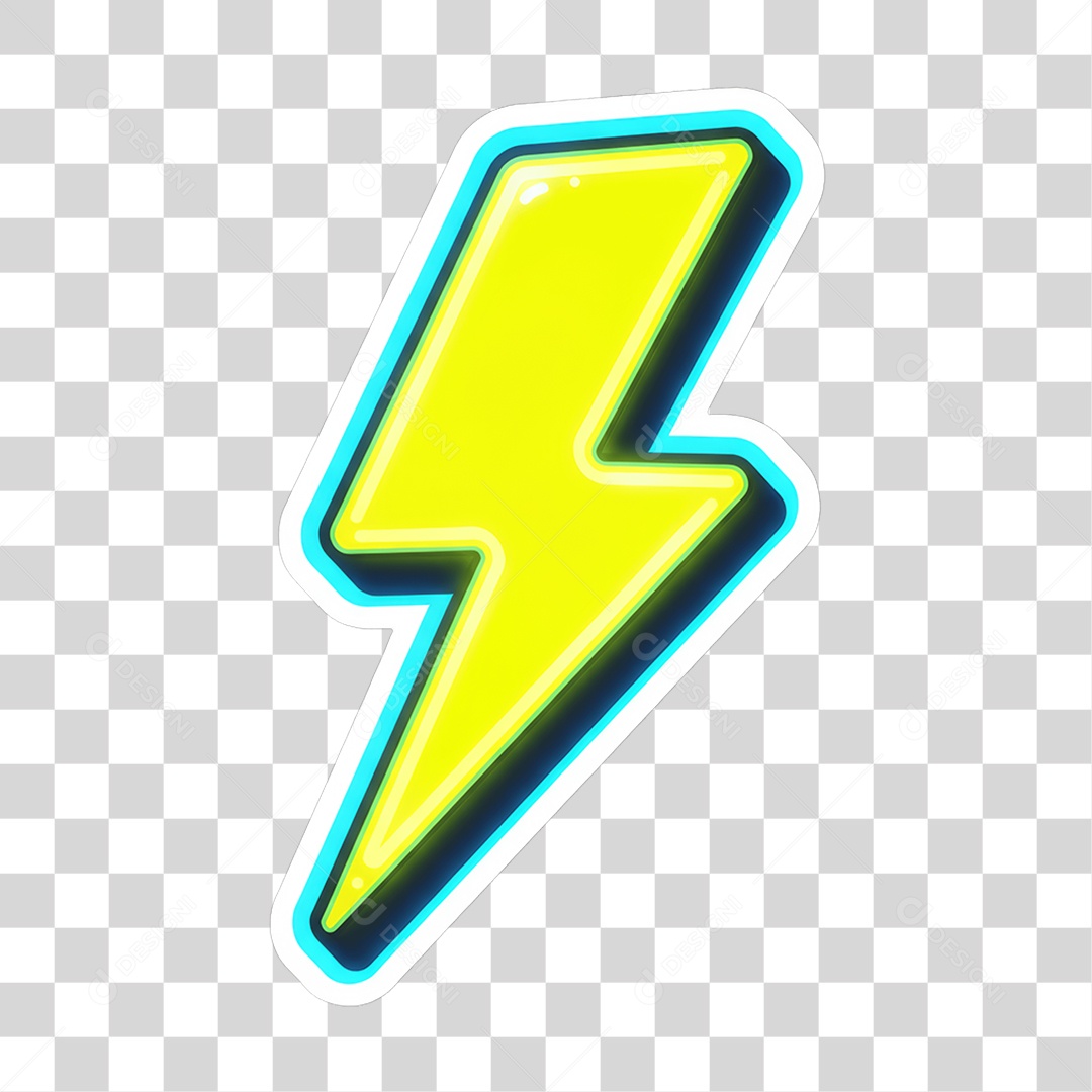 Sticker Emojis Raio PNG Transparente