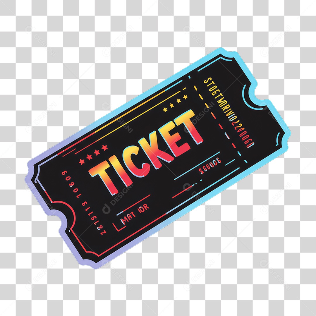 Sticker Emojis Ticket PNG Transparente