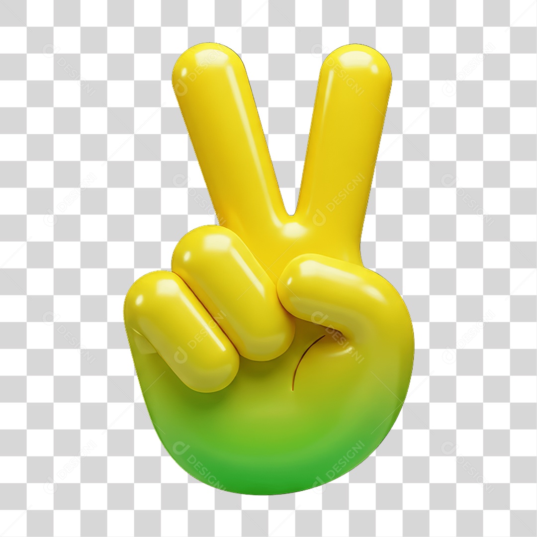 Sticker Emojis Mão com Símbolo de Paz PNG Transparente
