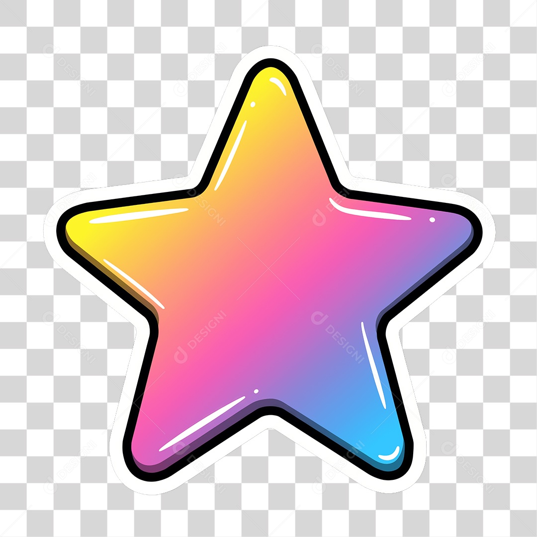 Sticker Emojis Estrela PNG Transparente