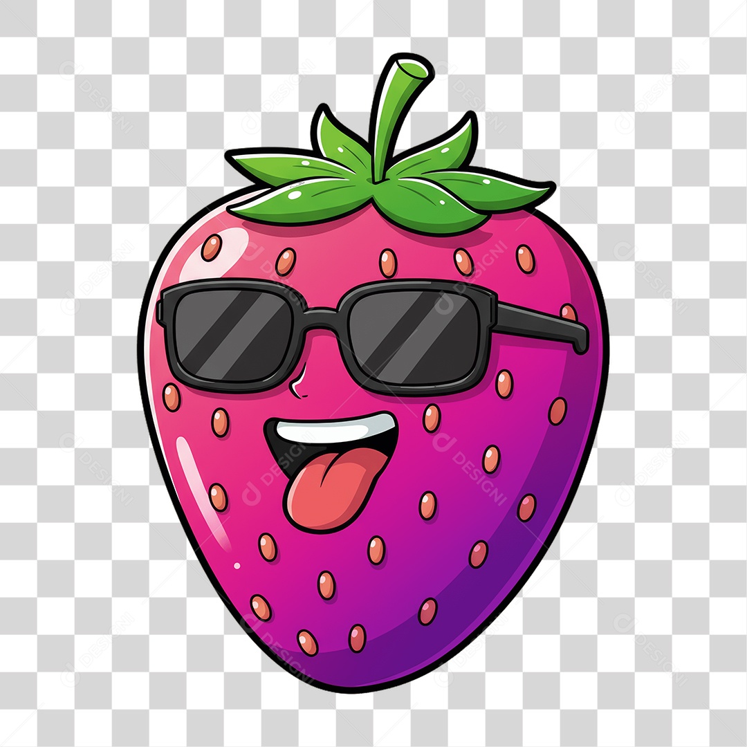 Sticker Emojis MOrango de Óculos PNG Transparente