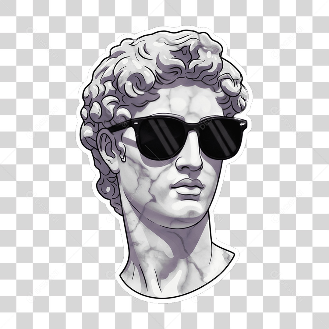 Sticker Emojis Rosto de Homem Estátua PNG Transparente