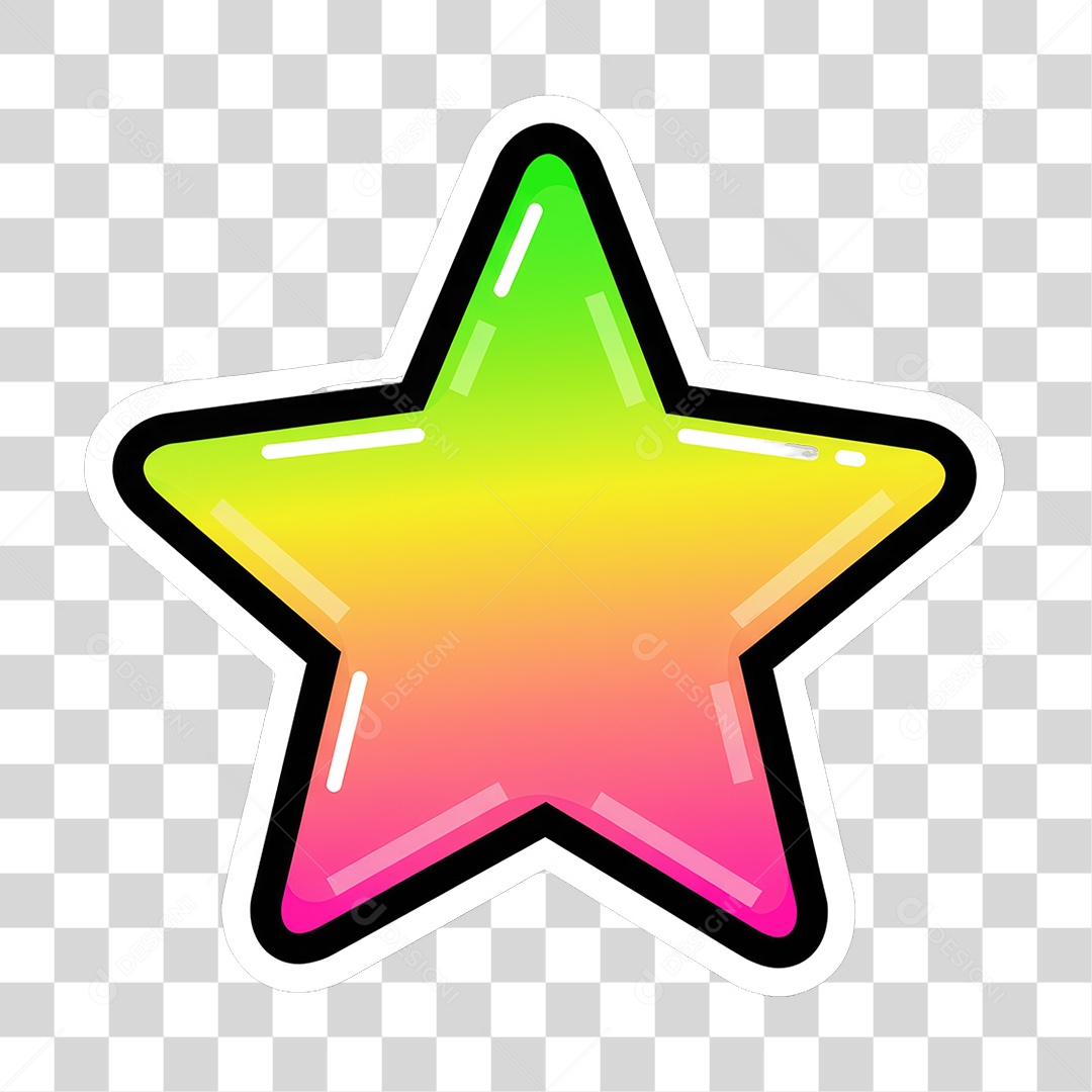 Sticker Emojis Estrela PNG Transparente