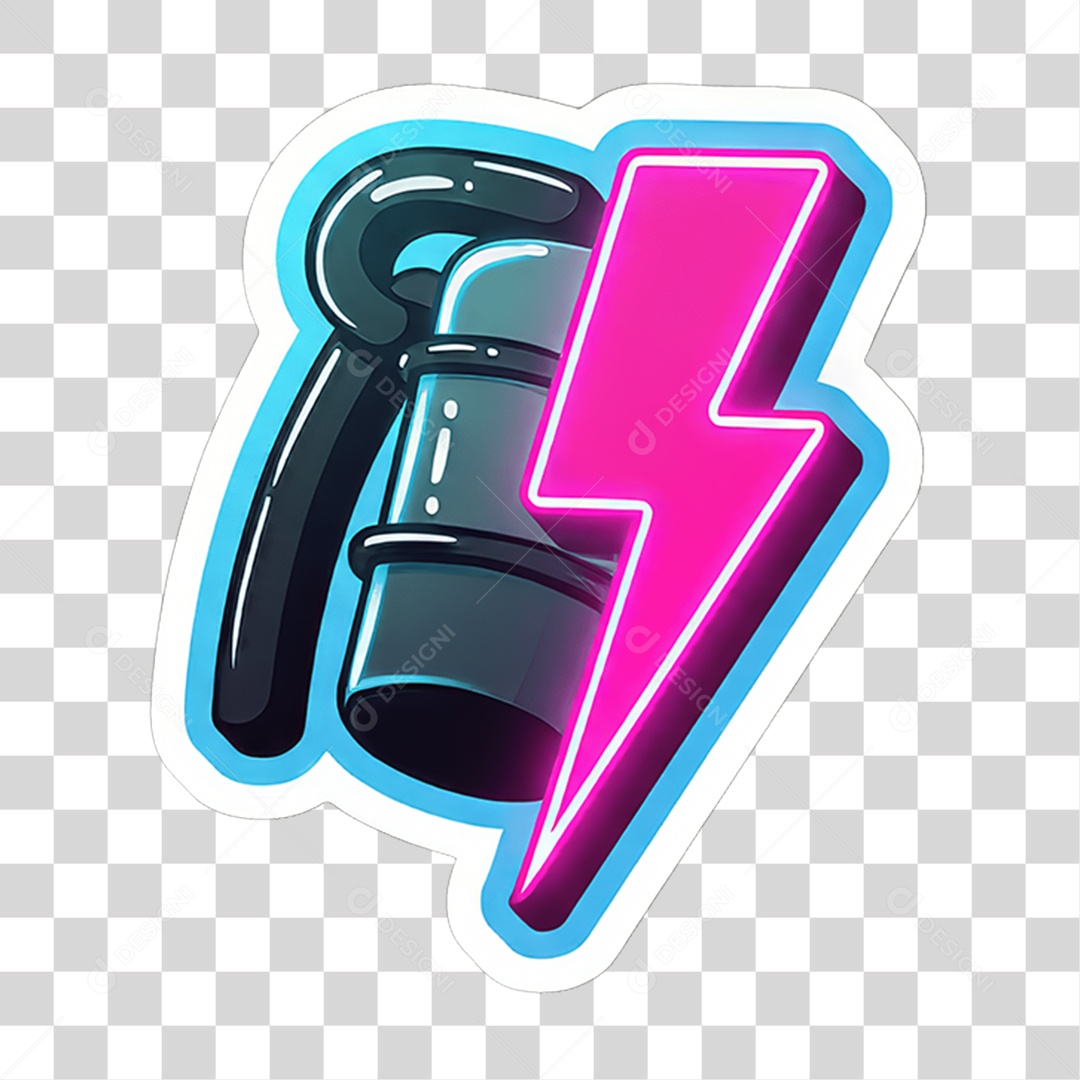 Sticker Emojis Raio PNG Transparente