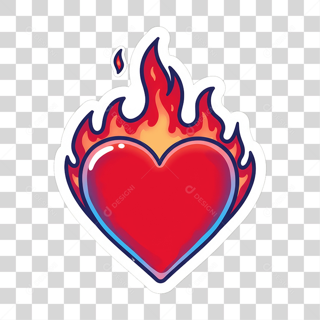 Sticker Emojis Coração PNG Transparente