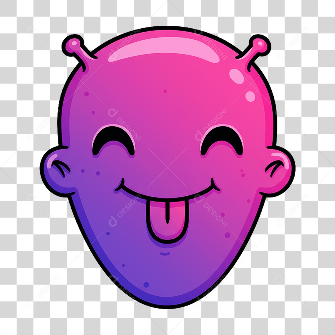 Sticker Emojis Alien PNG Transparente