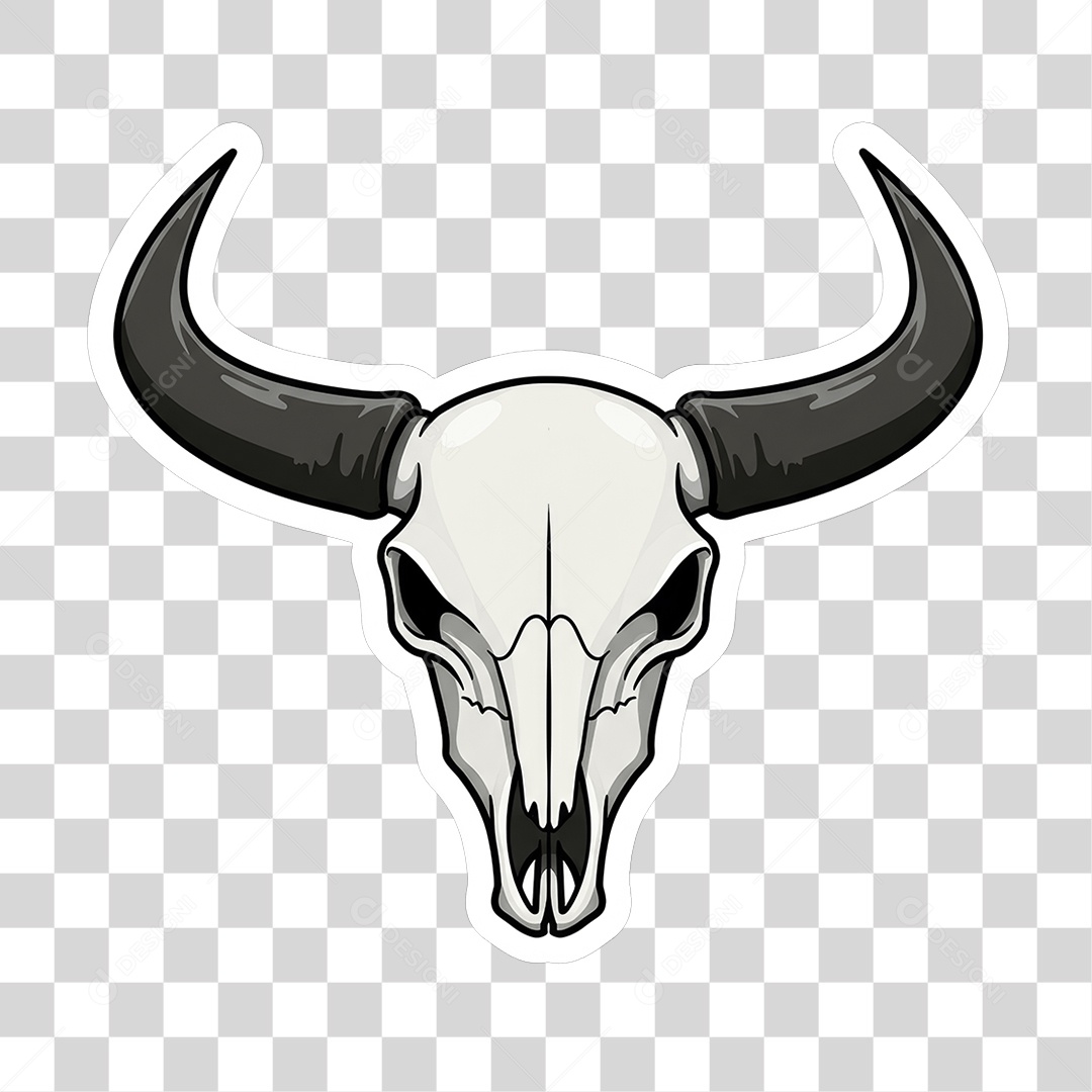 Sticker Emojis Crânio de Touro PNG Transparente