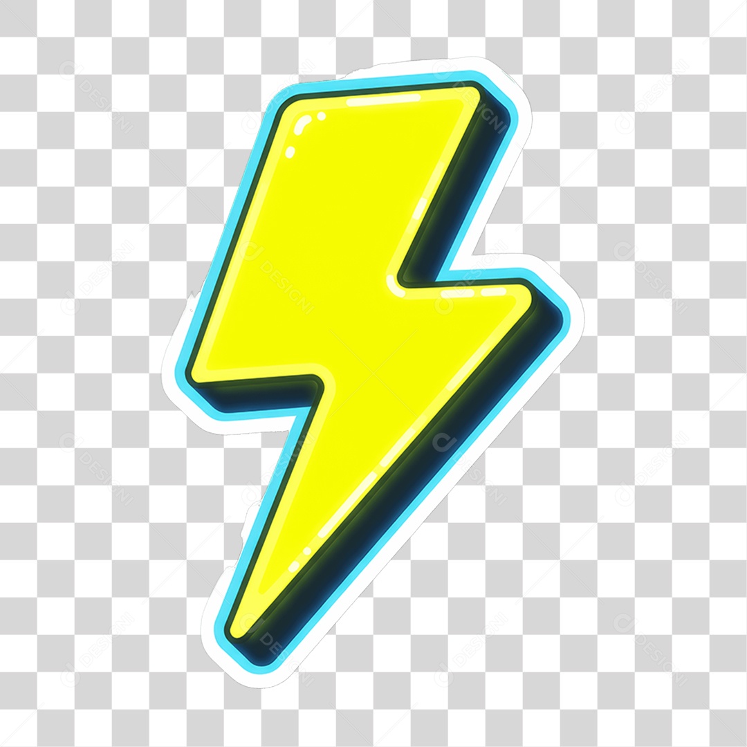 Sticker Emojis Raio PNG Transparente