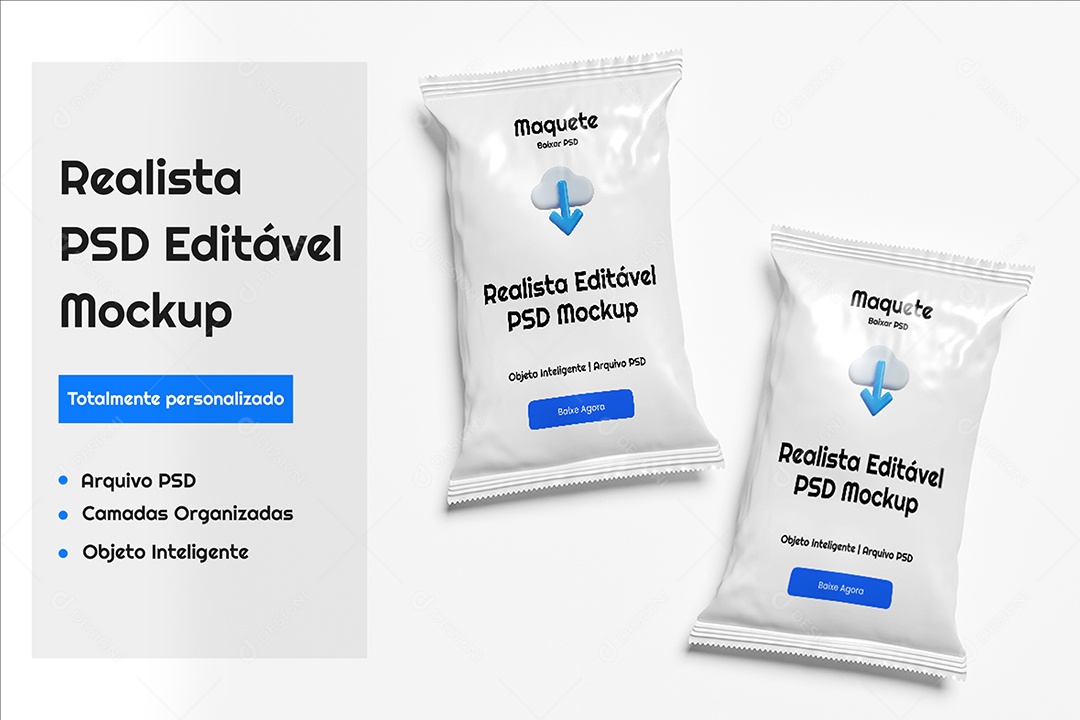 Mockup Embalagem de Lanche PSD Editável