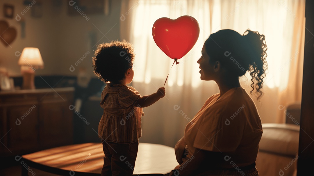 Linda mãe jovem ao lado de sua filha
