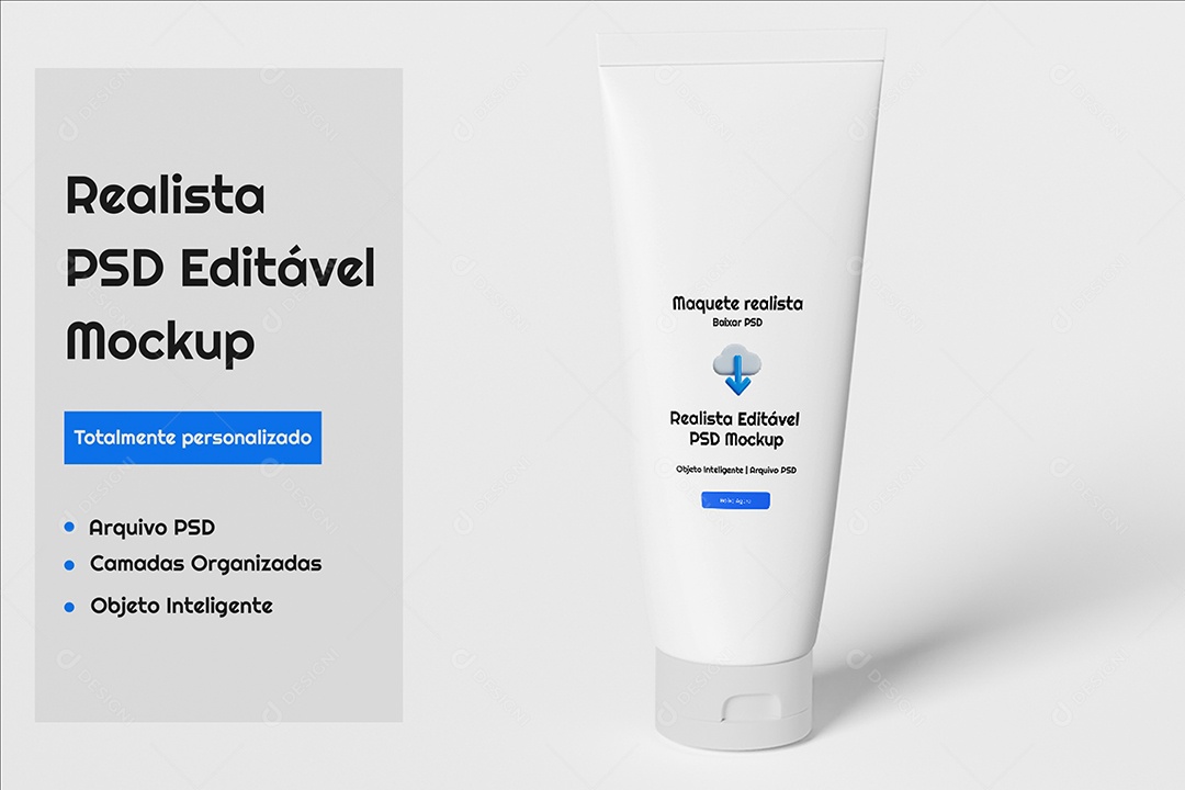Tubo Cosmético Mockup PSD Editável