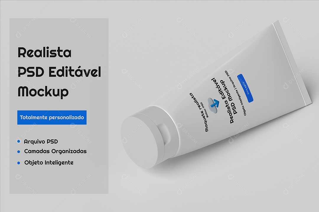 Tubo Cosmético Mockup PSD Editável