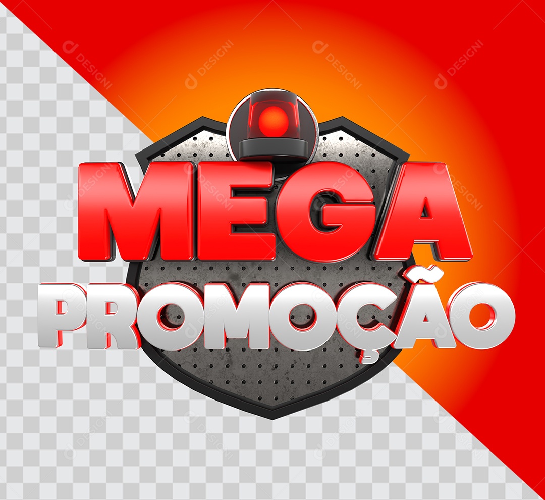 Selo 3D Mega Promoção Para Composição PSD