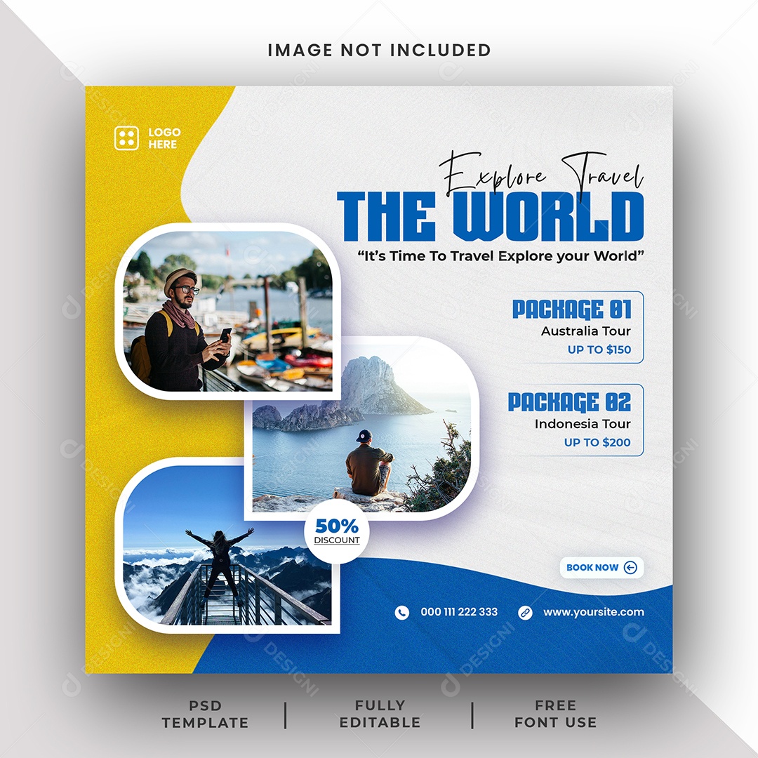 Explore o Mundo Conosco PSD Editável