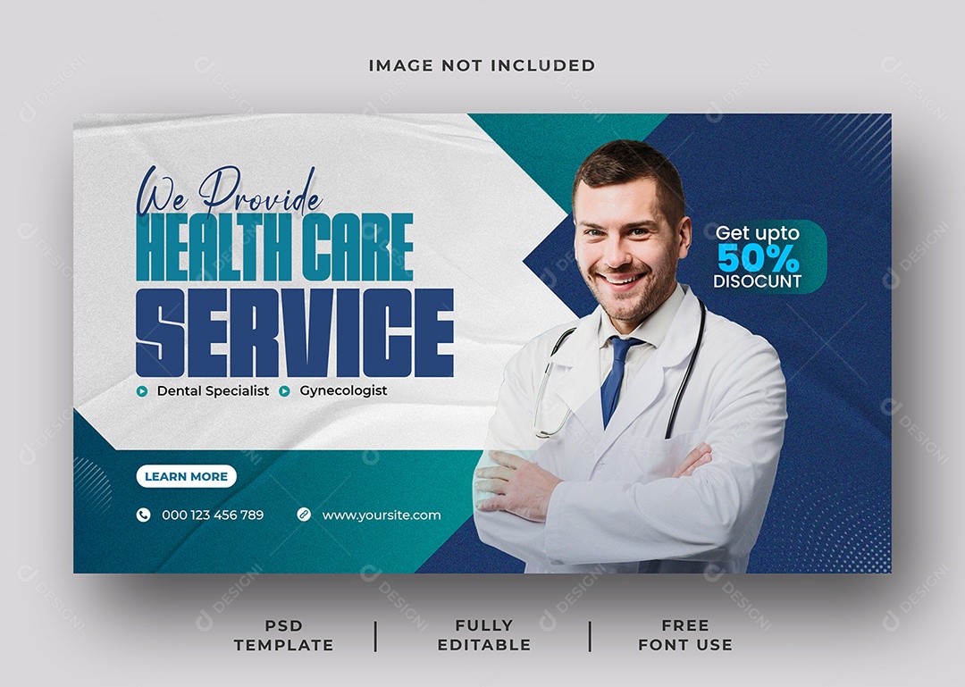 Clínica Médica Serviço de Saúde Social Media PSD Editável