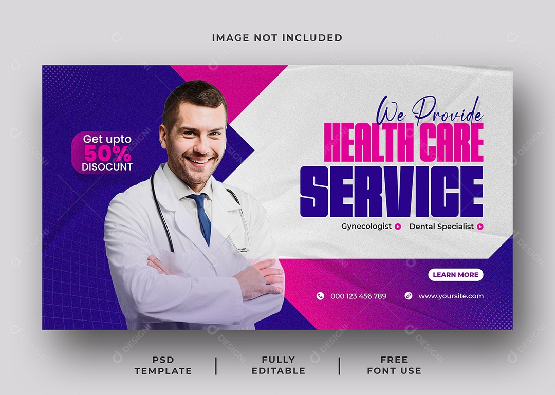 Clínica Médica Serviço de Saúde Social Media PSD Editável