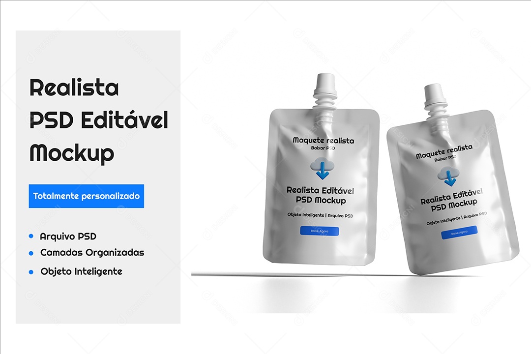 Mockup Bolsas de Bico Líquido PSD Editável